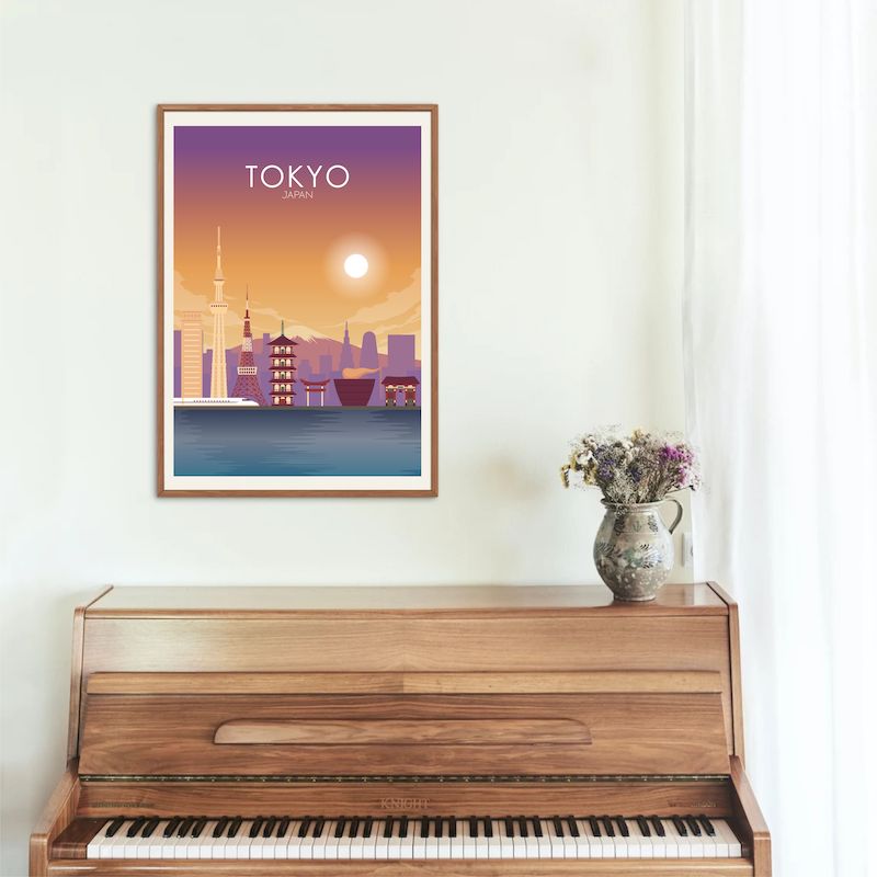 Tokyo Poster | Tokyo Wall Art | Tokyo Sunset Print