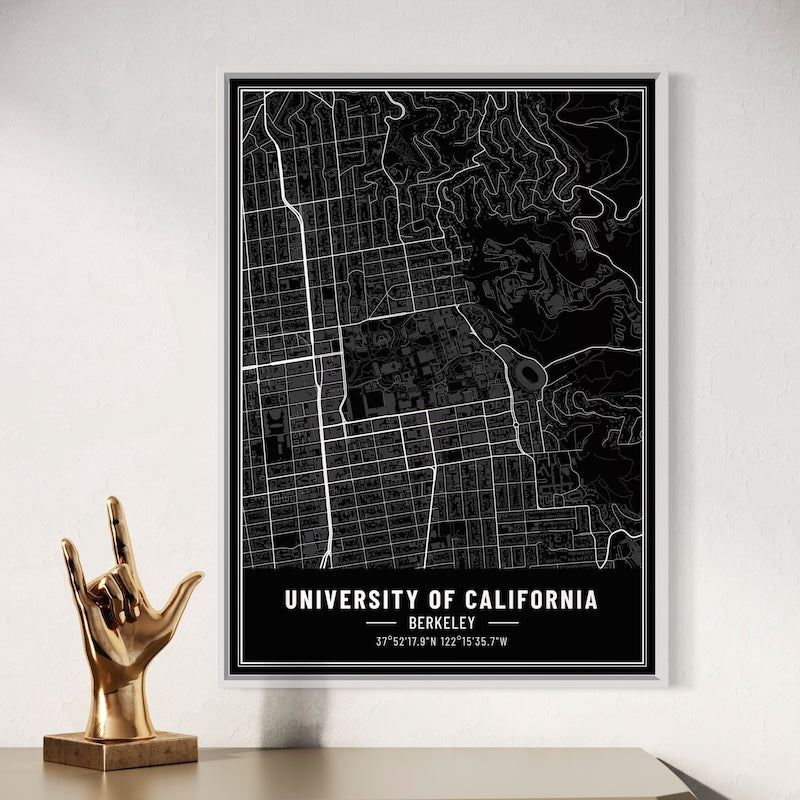 University of California, Berkeley Map Poster | UCB Map Wall Art | University of California, Berkeley Map Print