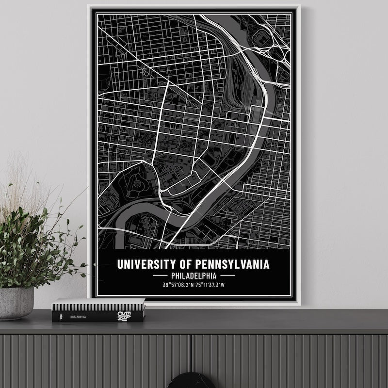 University of Pennsylvania Map Poster | University of Pennsylvania Map Wall Art | University of Pennsylvania Map Print