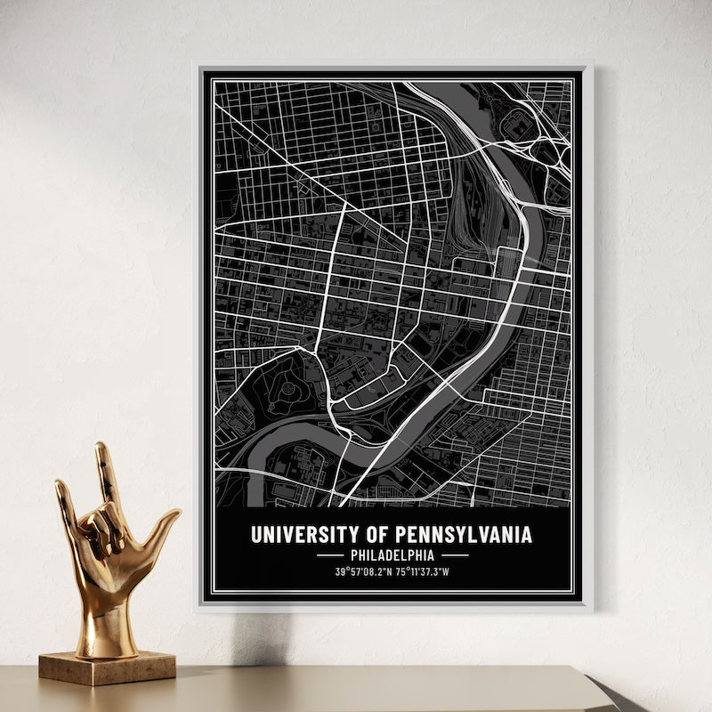 University of Pennsylvania Map Poster | University of Pennsylvania Map Wall Art | University of Pennsylvania Map Print