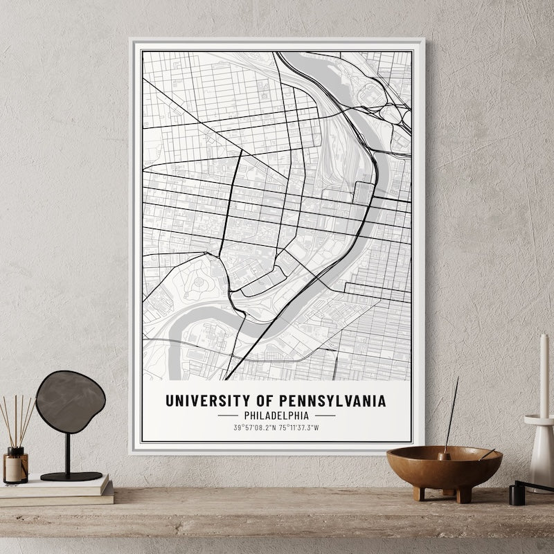 University of Pennsylvania Map Poster | University of Pennsylvania Map Wall Art | University of Pennsylvania Map Print