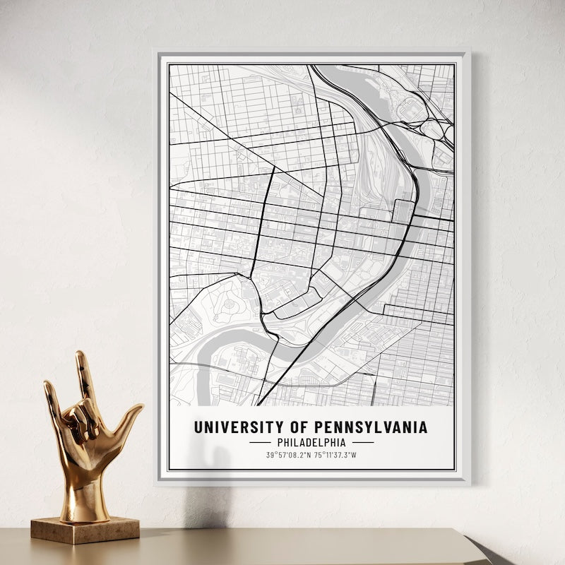 University of Pennsylvania Map Poster | University of Pennsylvania Map Wall Art | University of Pennsylvania Map Print