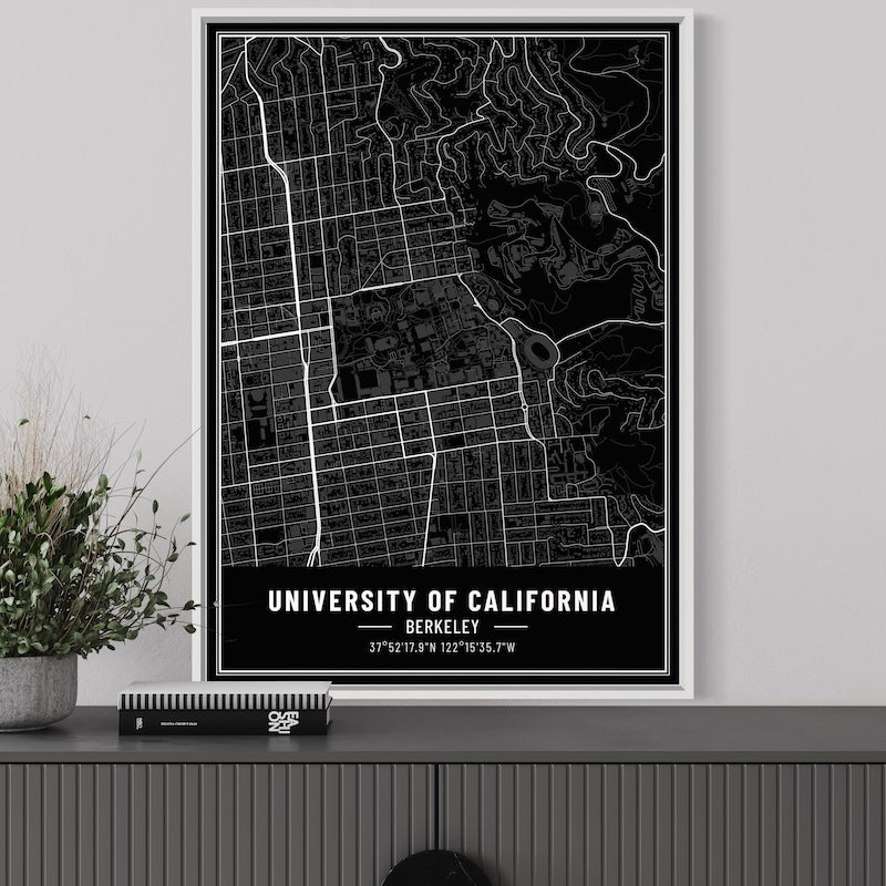 University of California, Berkeley Map Poster | UCB Map Wall Art | University of California, Berkeley Map Print