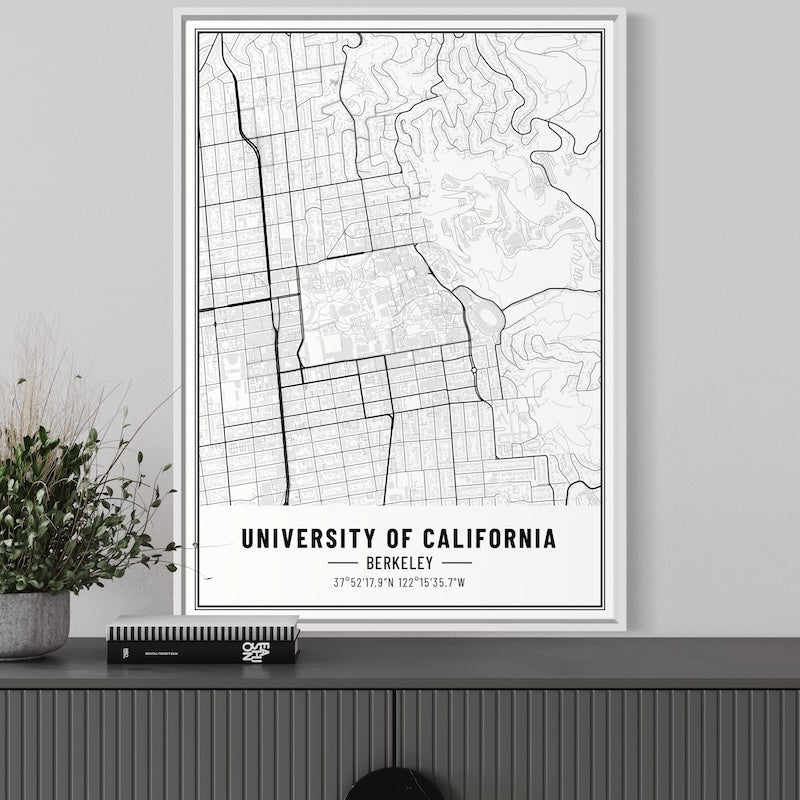University of California, Berkeley Map Poster | UCB Map Wall Art | University of California, Berkeley Map Print