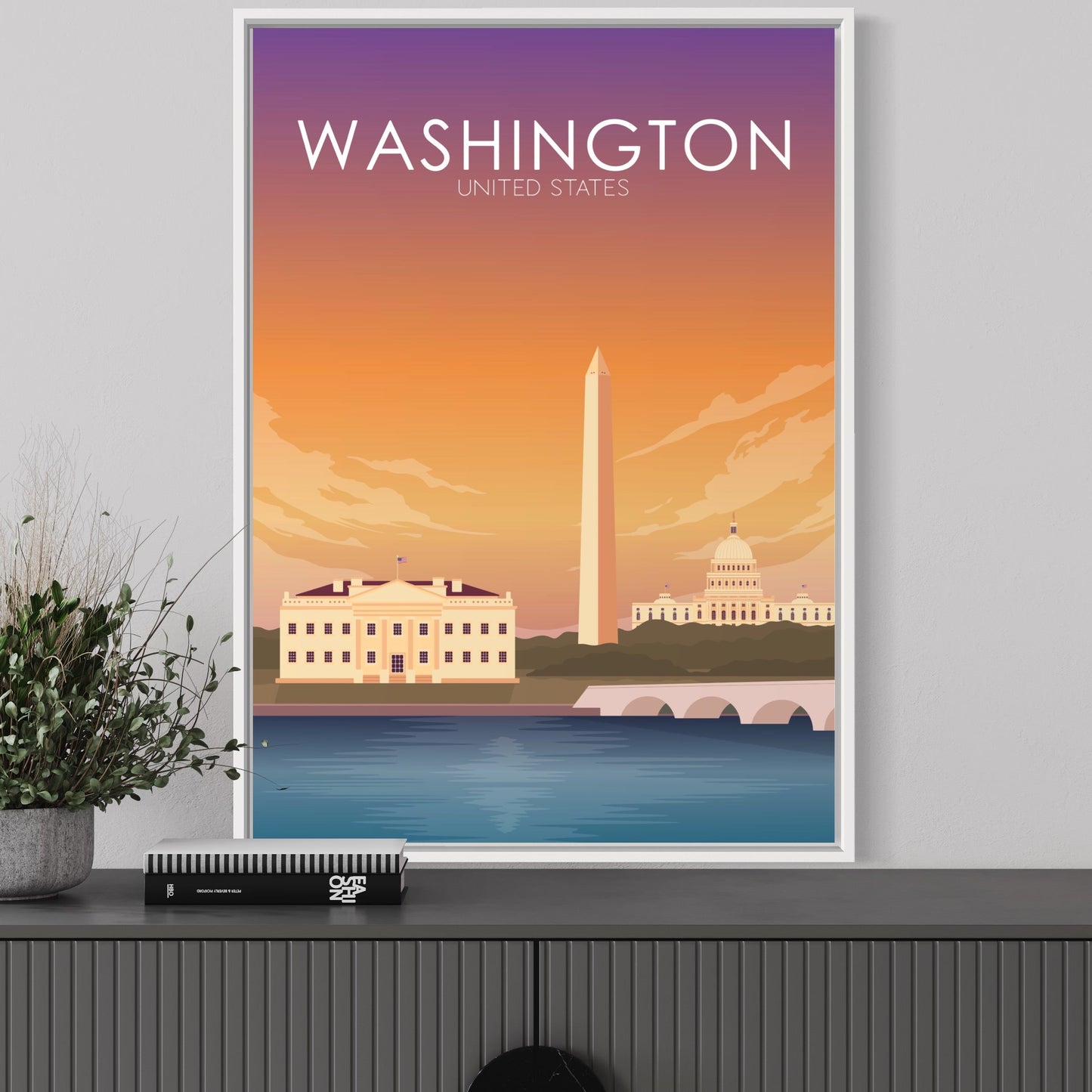 Washington Poster | Washington DC Wall Art | Washington DC Sunset Print