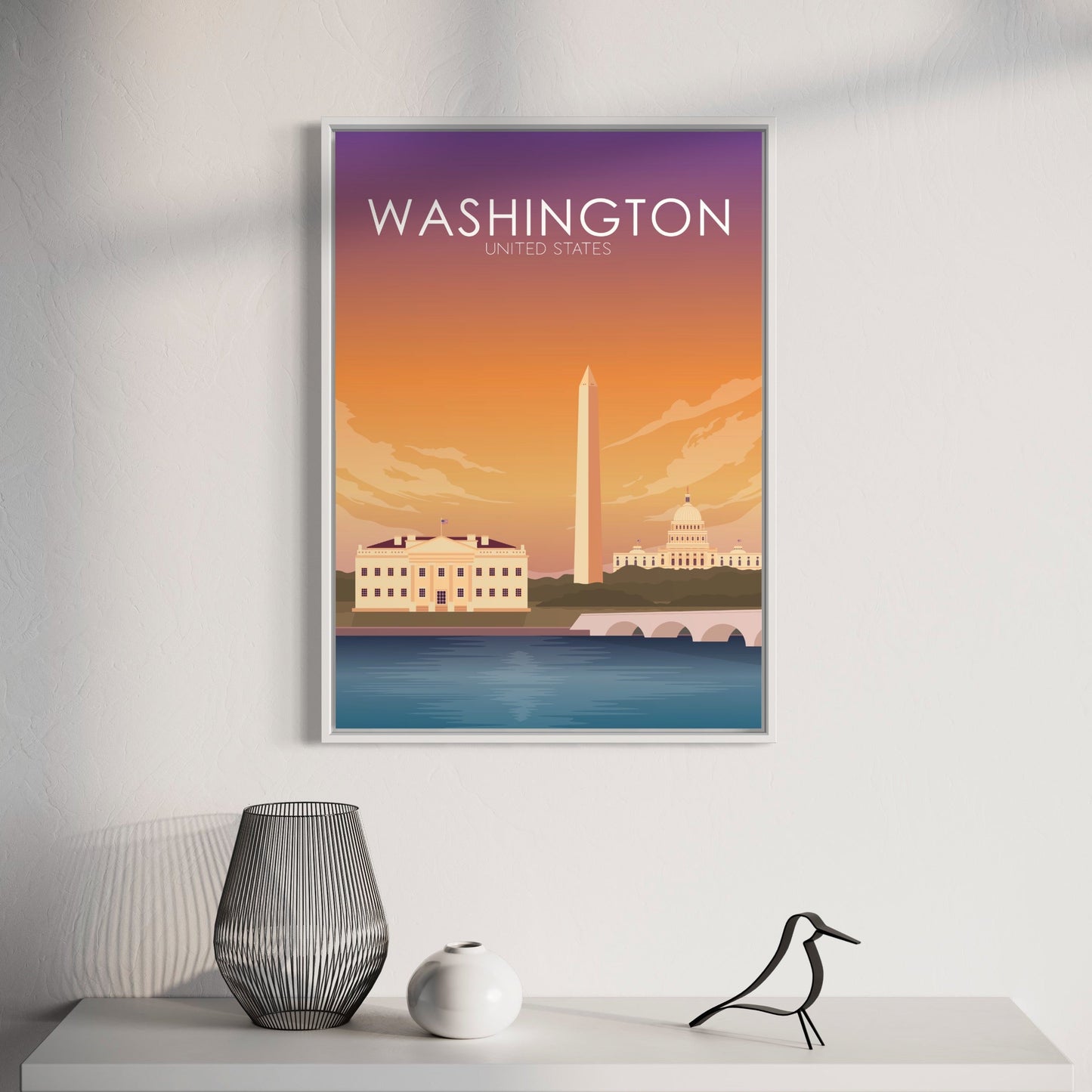 Washington Poster | Washington DC Wall Art | Washington DC Sunset Print