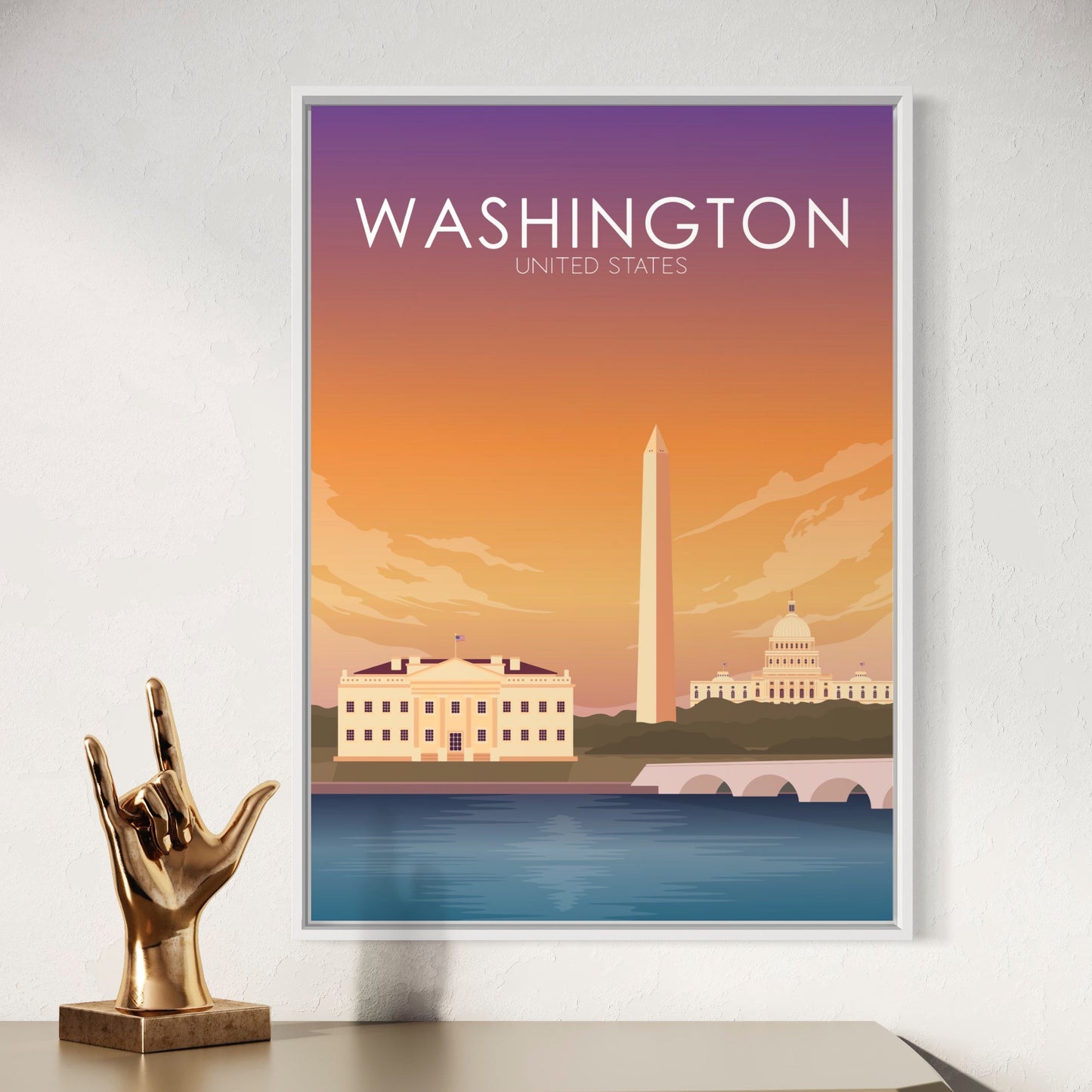 Washington Poster | Washington DC Wall Art | Washington DC Sunset Print