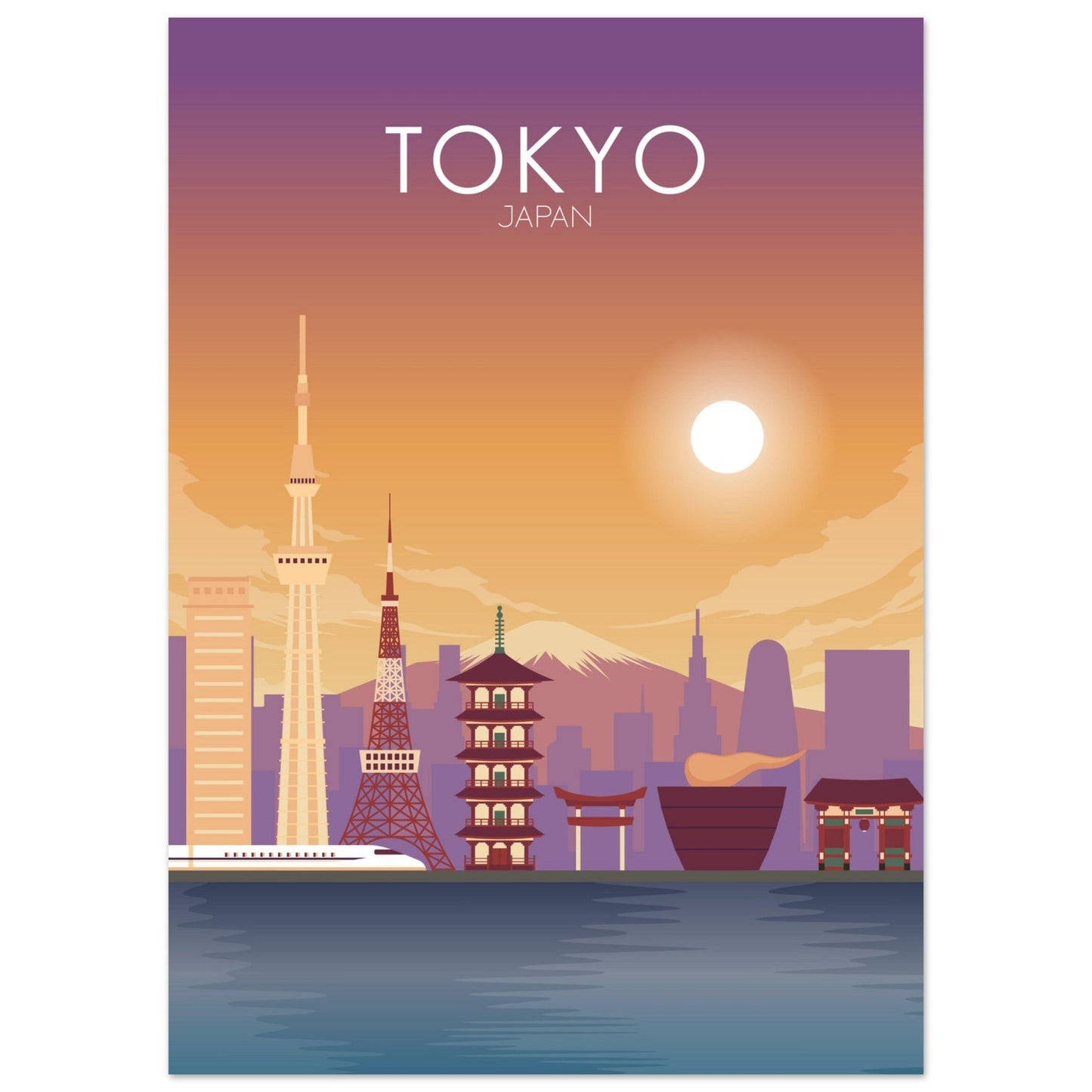 Tokyo Poster | Tokyo Wall Art | Tokyo Sunset Print