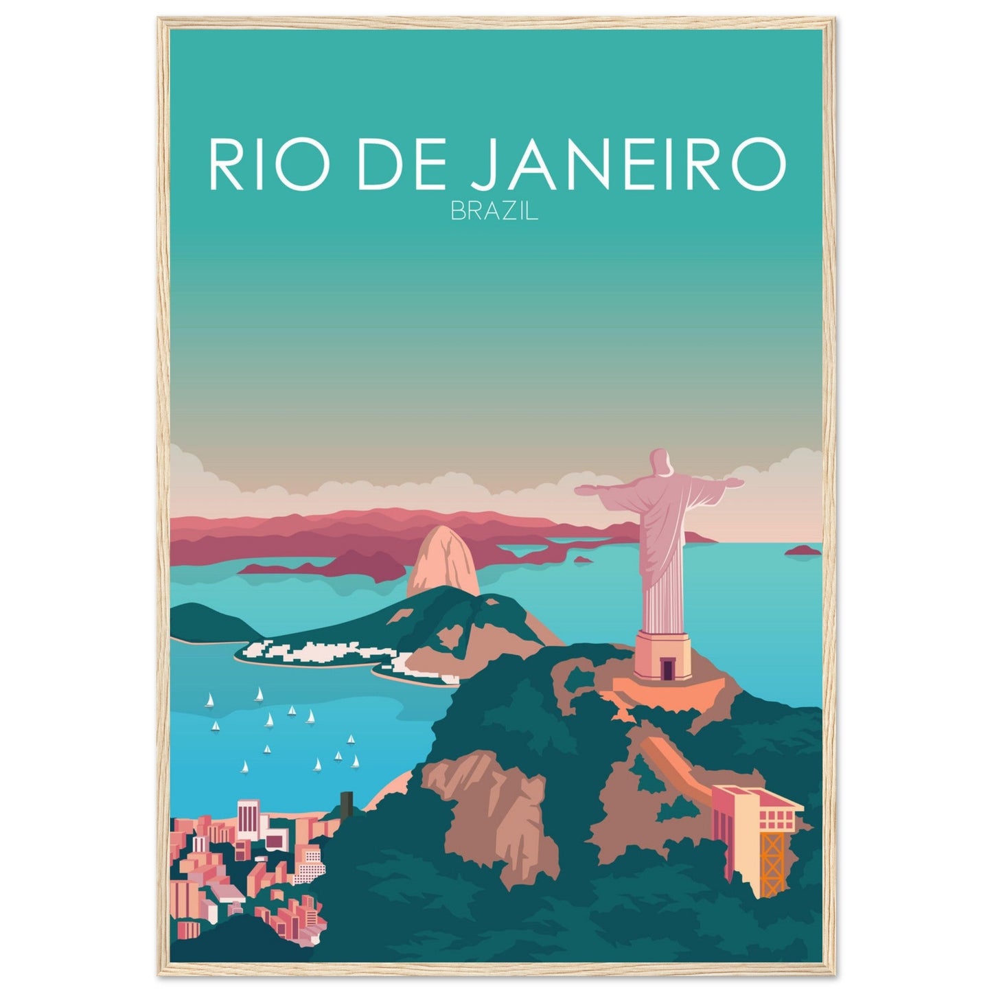 Rio De Janeiro Poster | Rio De Janeiro Wall Art | Rio De Janeiro Pastel Print