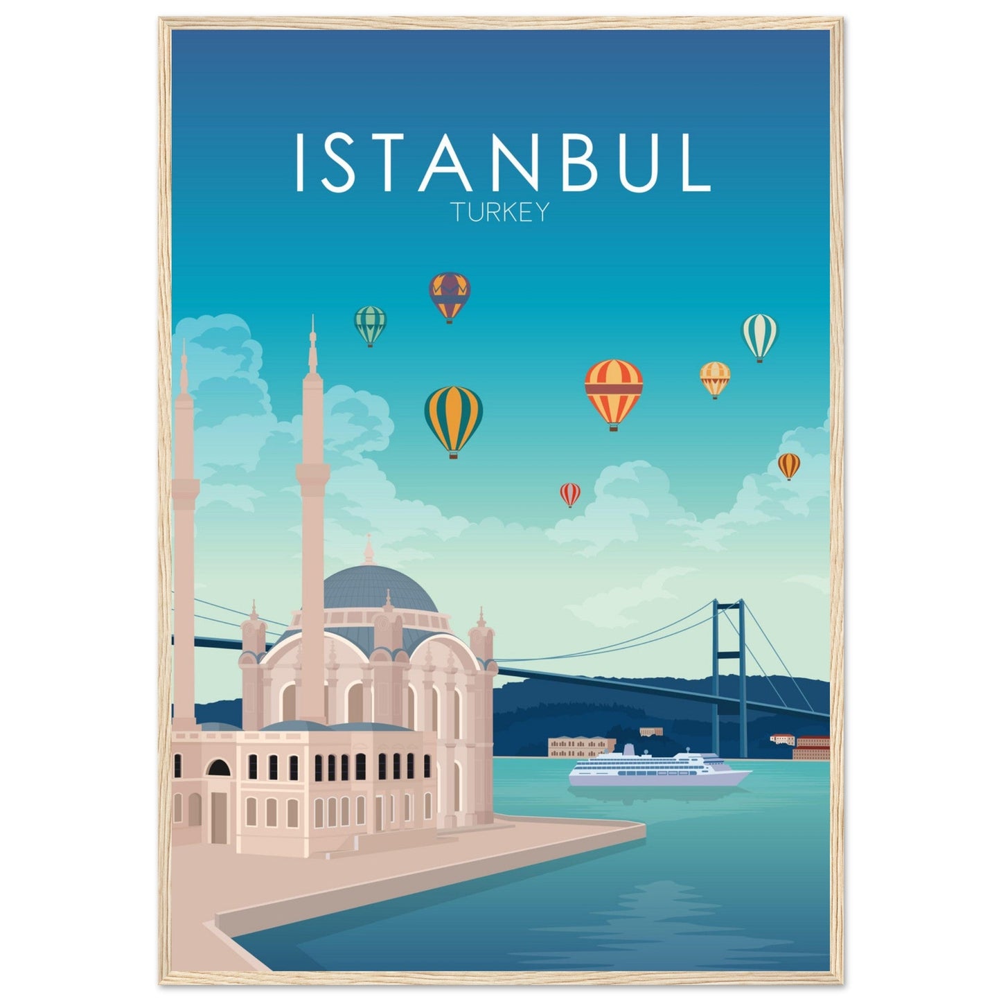 Istanbul Poster | Istanbul Wall Art | Istanbul Daytime Print