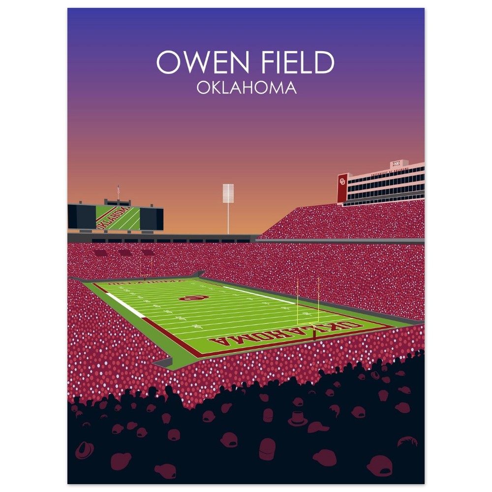 Owen Field - Gaylord Family - Oklahoma Memorial Stadium Print | University of Oklahoma Sooners College Football Stadium Print