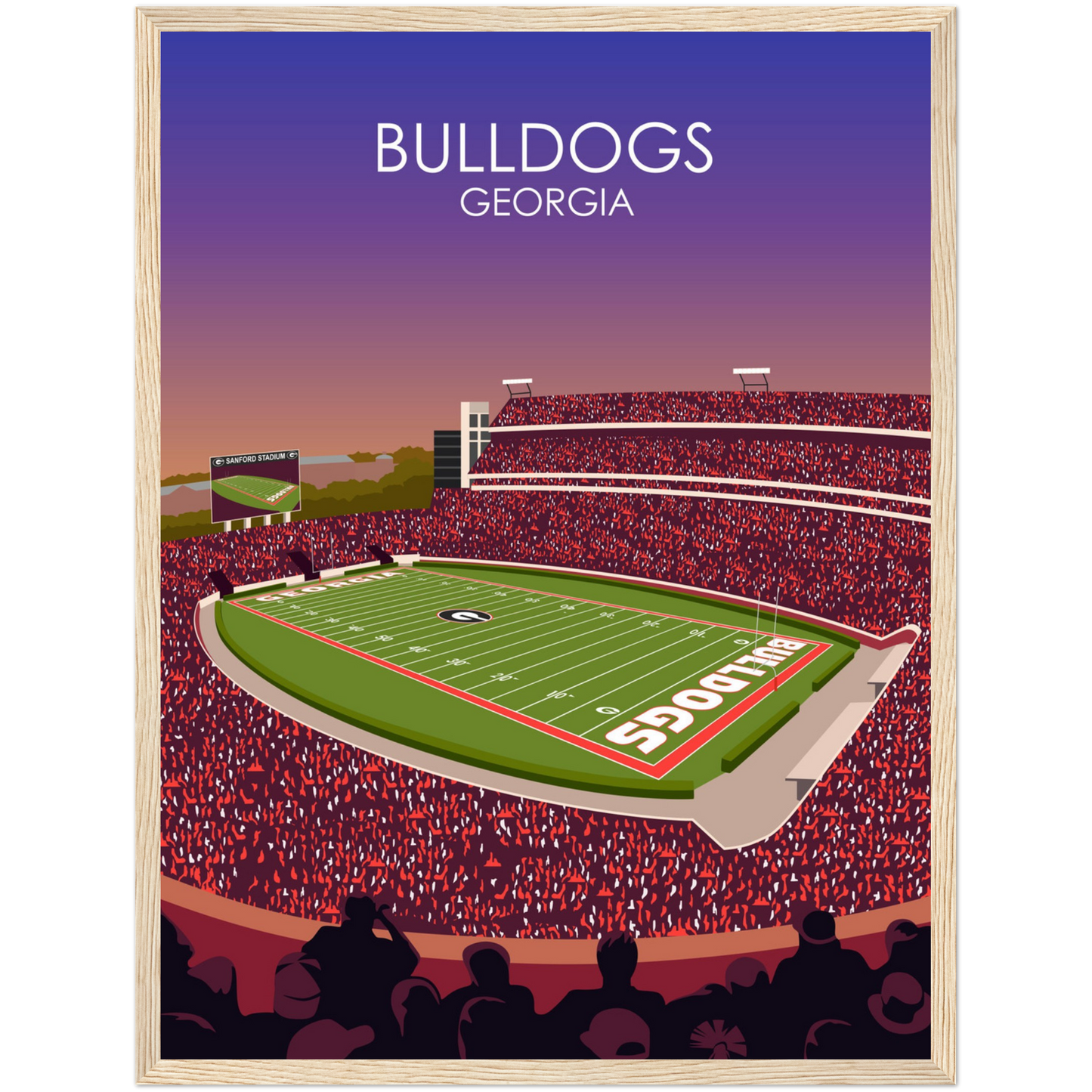 Georgia Bulldogs Poster | Sanford Stadium Poster | University of Georgia College Football Stadium Print