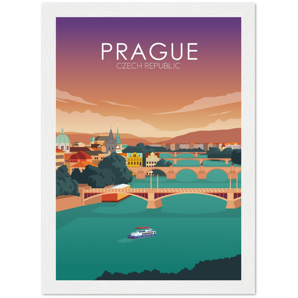 Prague Poster | Prague Wall Art | Prague Sunset Print