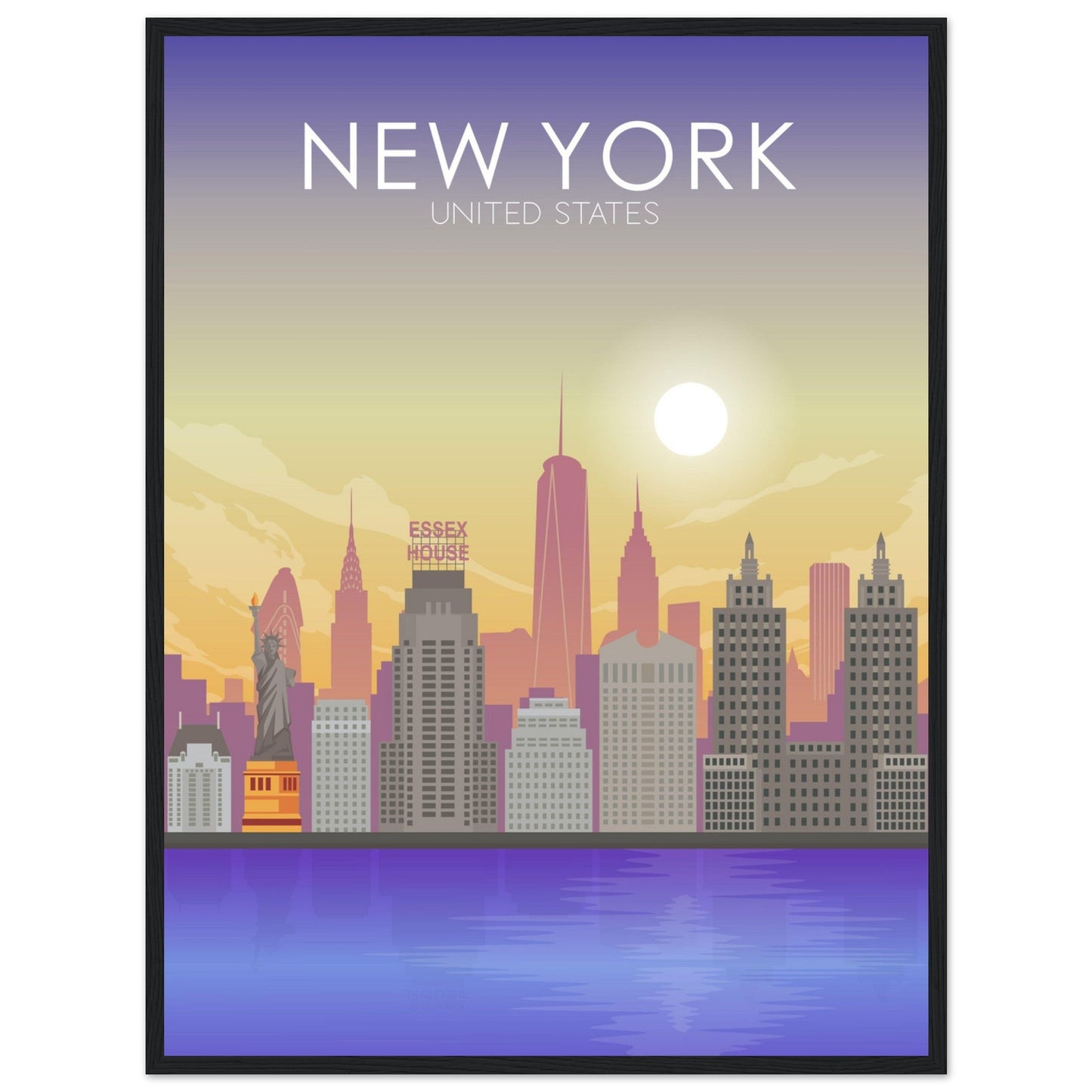 New York Poster | New York Wall Art | New York Sunset Print