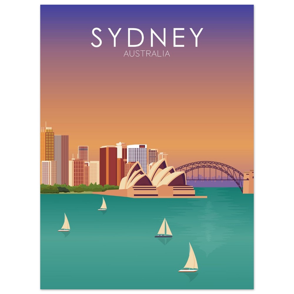 Sydney Poster | Sydney Wall Art | Sydney Sunset Print