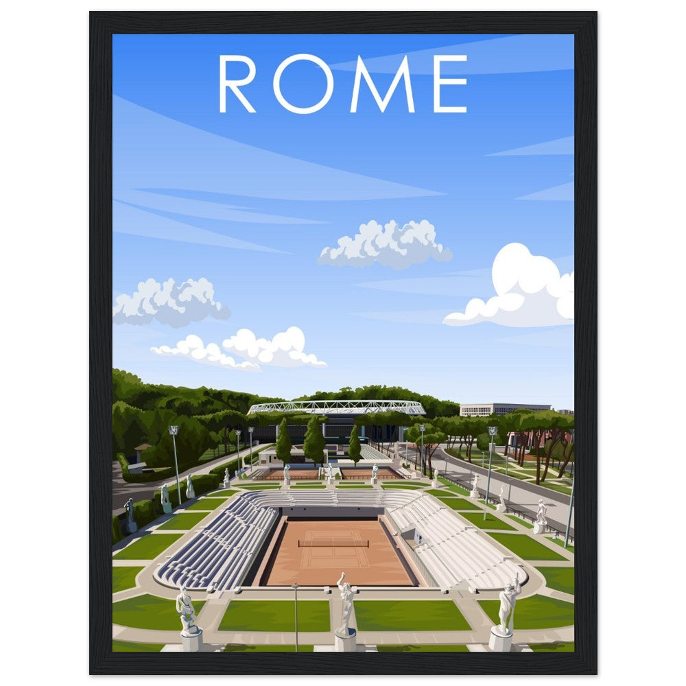 Rome ATP/WTA Masters Pietrangeli Tennis Stadium Poster