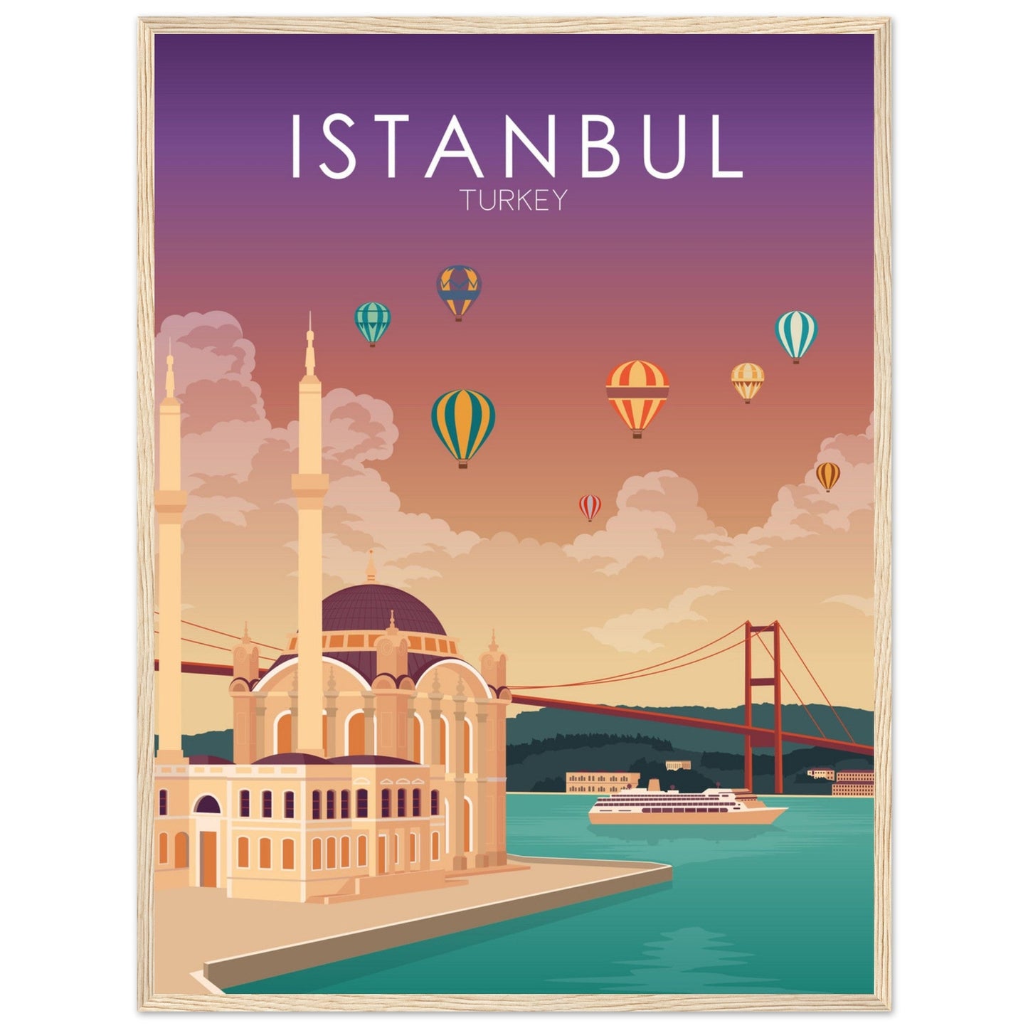 Istanbul Poster | Istanbul Wall Art | Istanbul Sunset Print