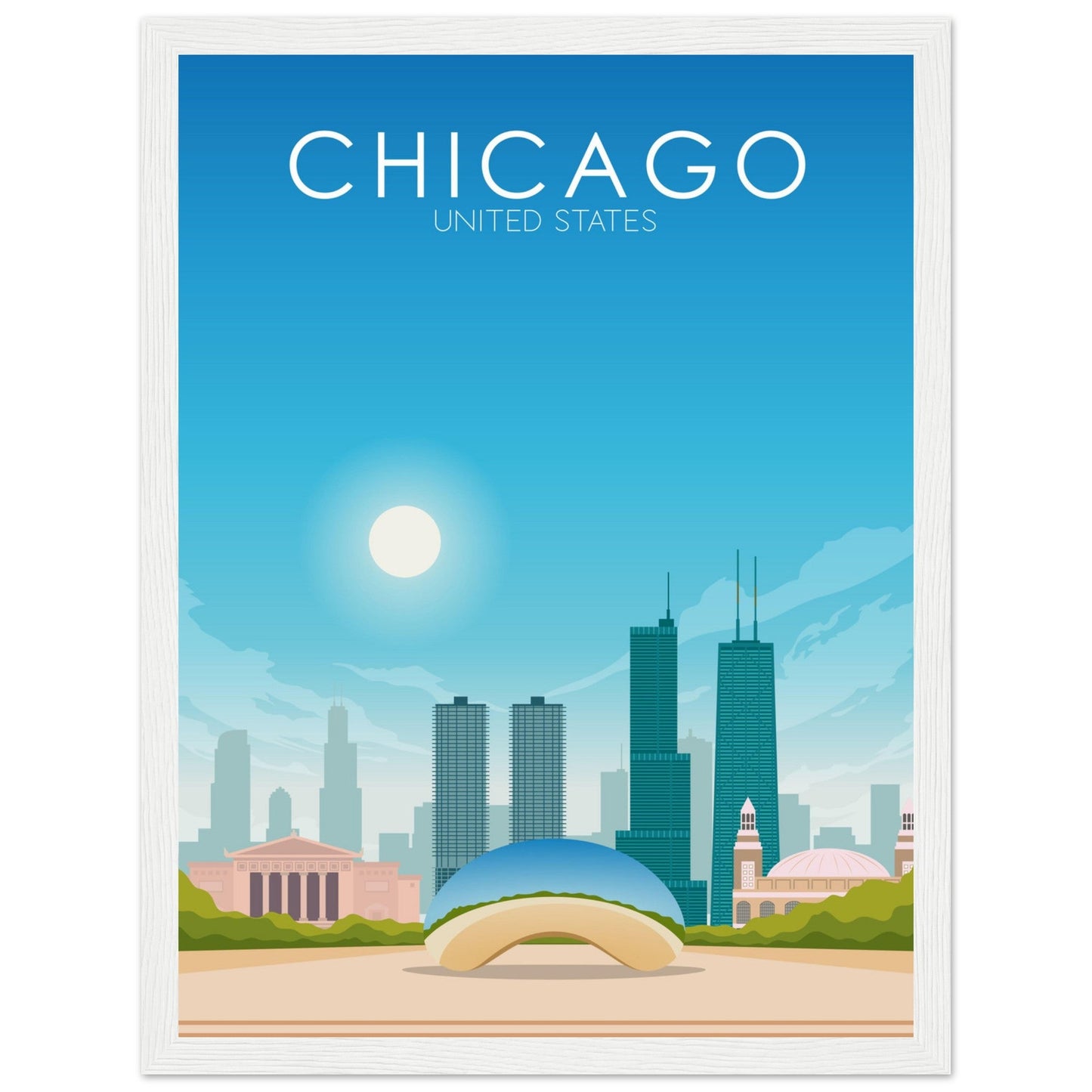 Chicago Poster | Chicago Wall Art | Chicago Daytime Print