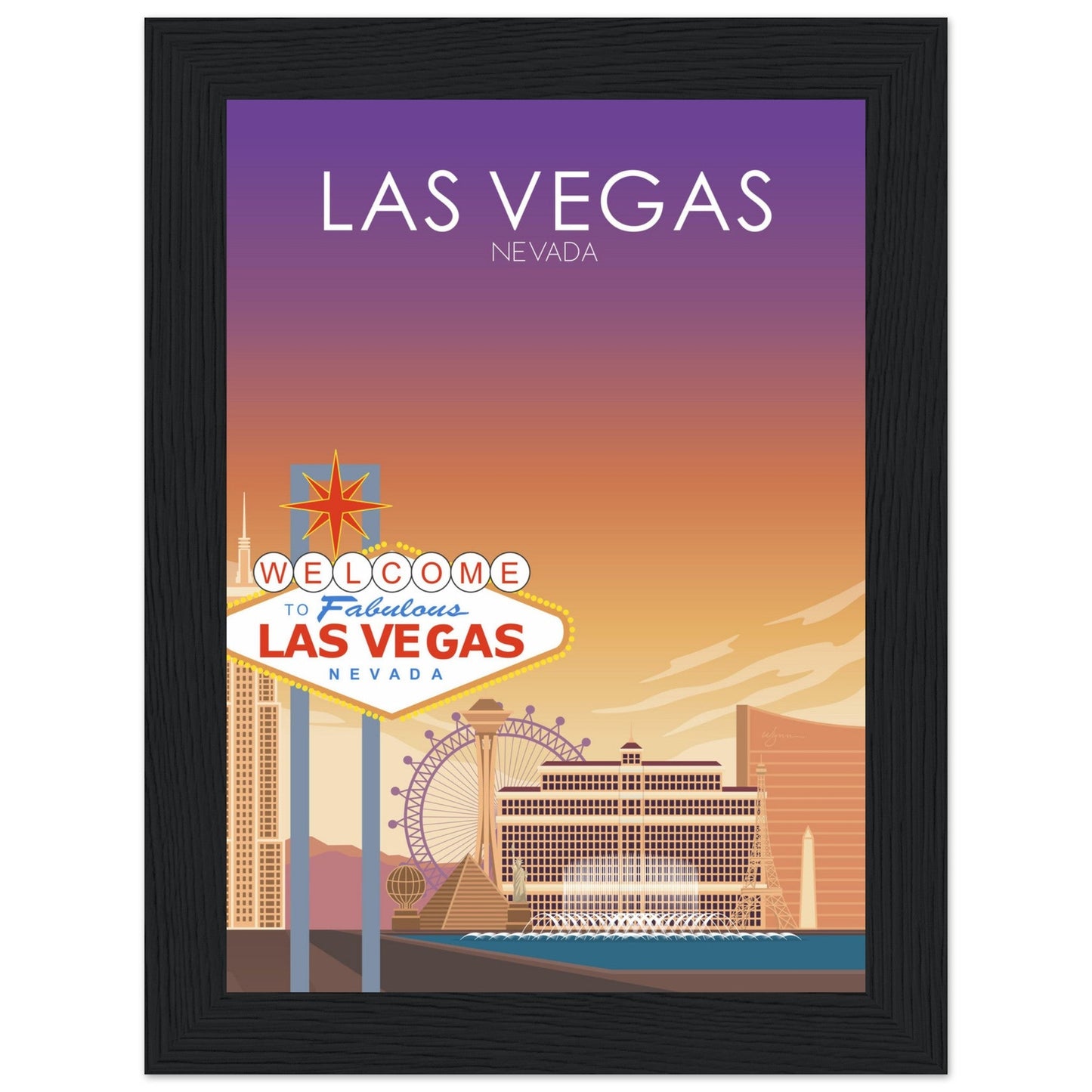 Las Vegas Poster | Las Vegas Wall Art | Las Vegas Sunset Print
