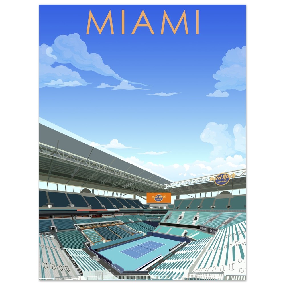 Miami Open ATP/WTA Tennis Stadium Poster