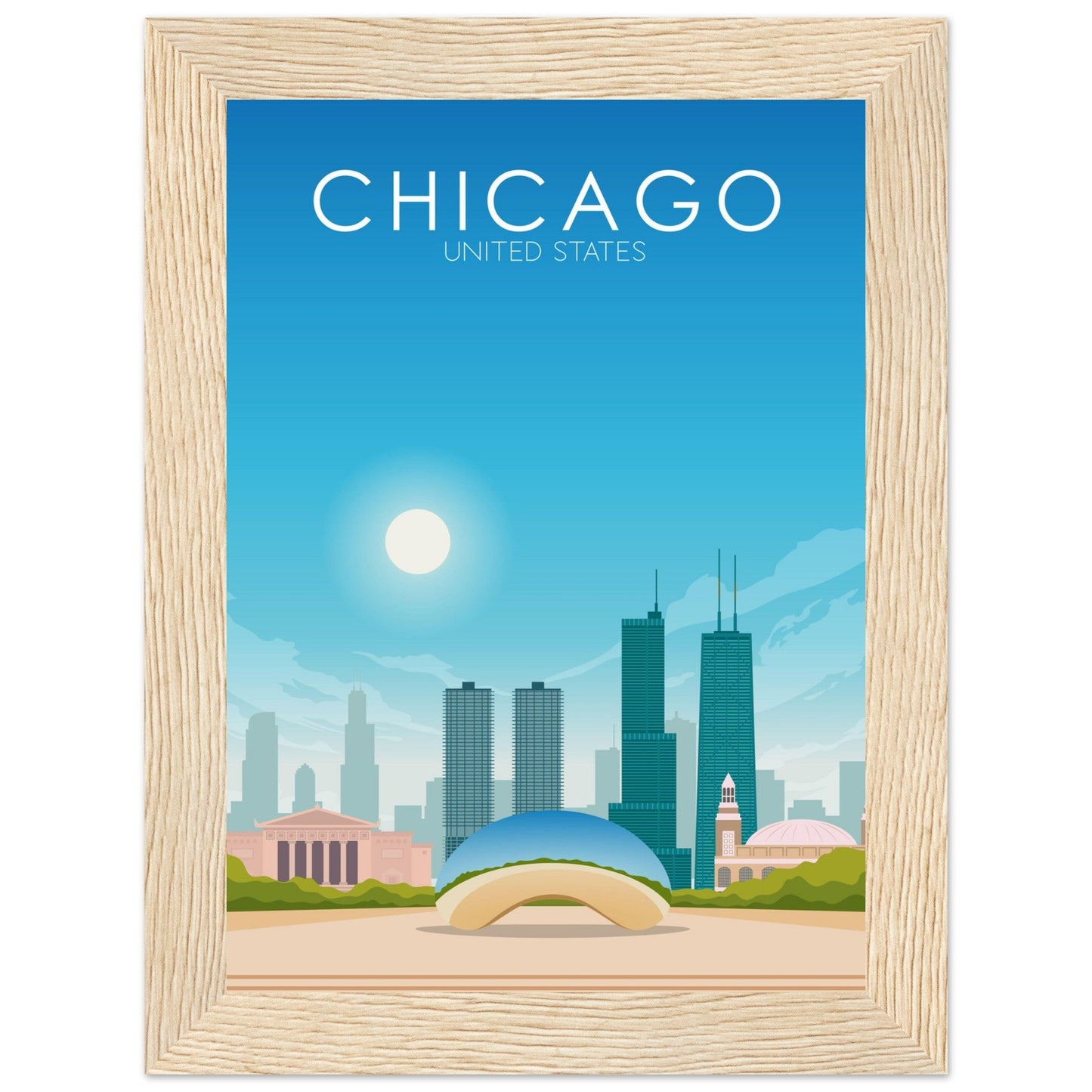 Chicago Poster | Chicago Wall Art | Chicago Daytime Print