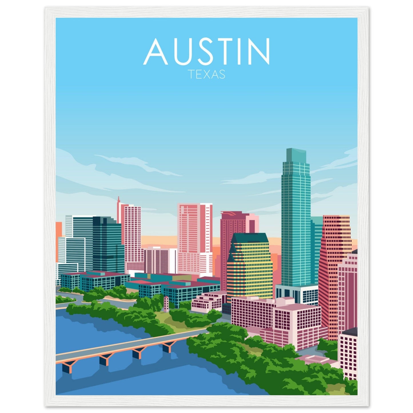 Austin Poster | Austin Wall Art | Austin Pastel Print