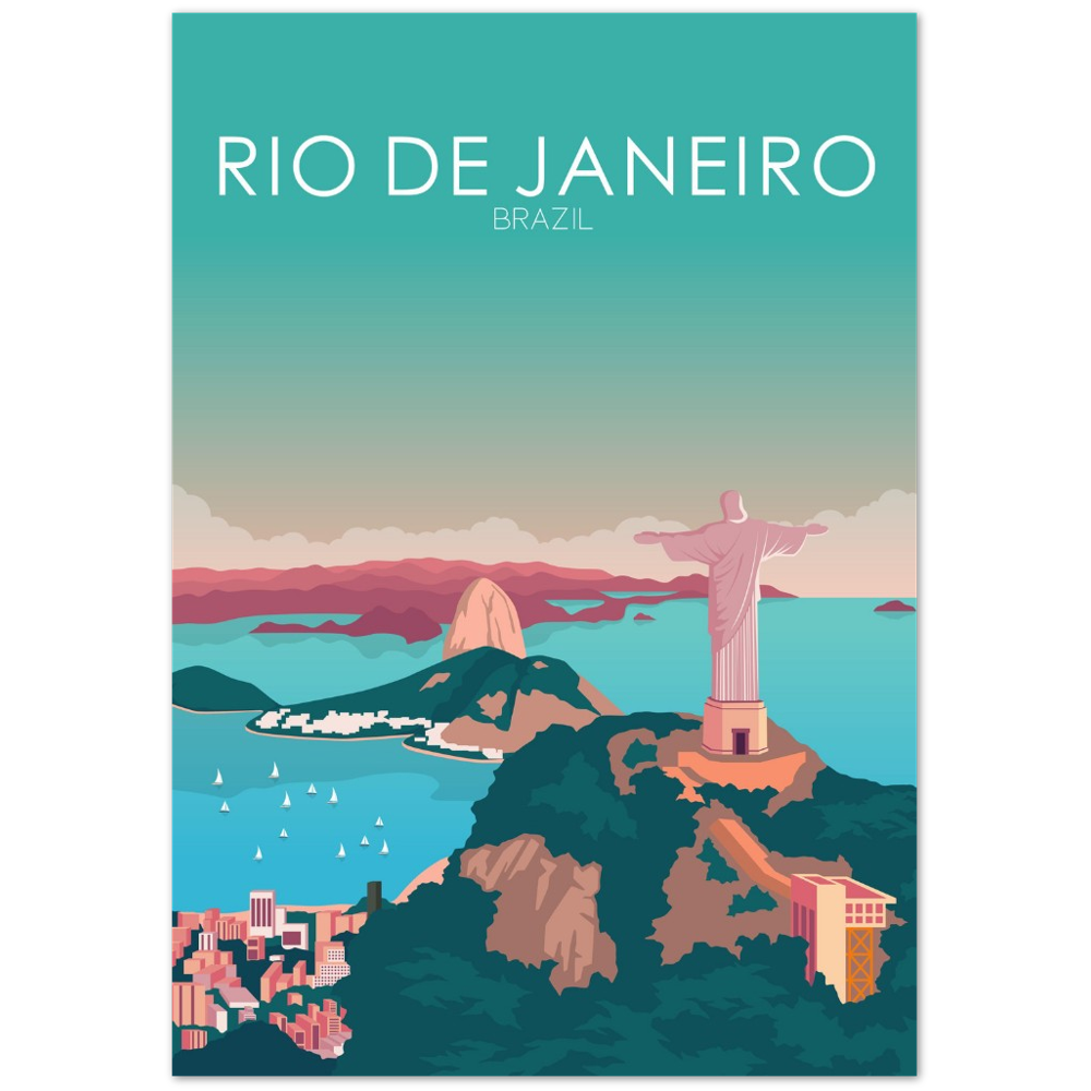 Rio De Janeiro Poster | Rio De Janeiro Wall Art | Rio De Janeiro Pastel Print