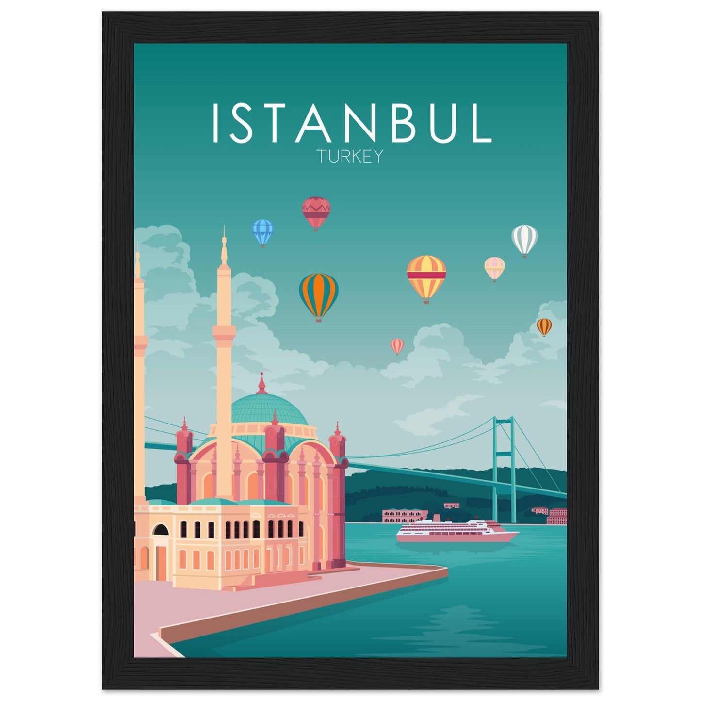 Istanbul Poster | Istanbul Wall Art | Istanbul Pastel Print