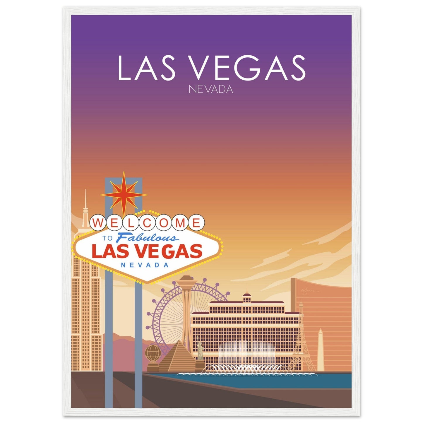 Las Vegas Poster | Las Vegas Wall Art | Las Vegas Sunset Print