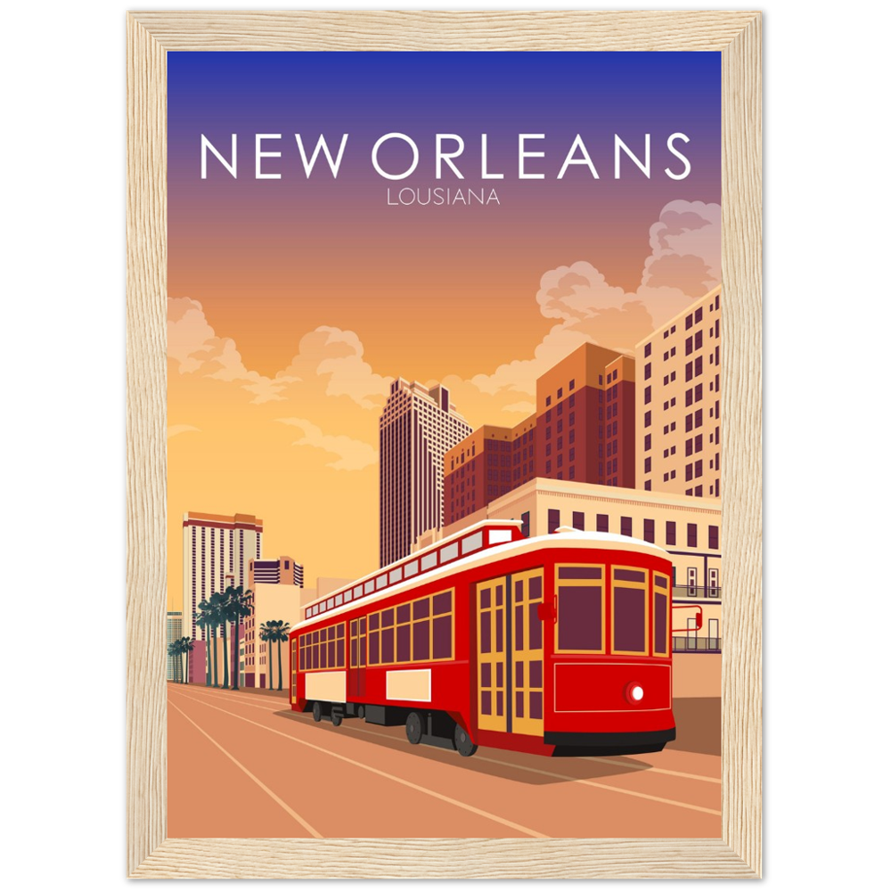 New Orleans Poster | New Orleans Wall Art | New Orleans Sunset Print
