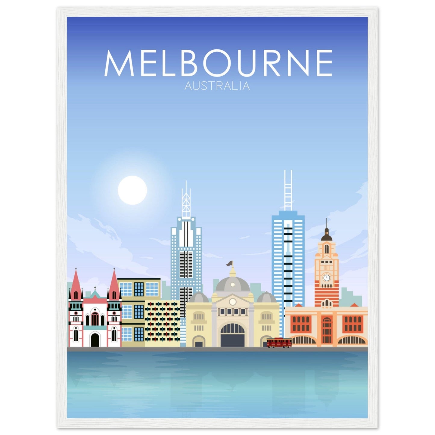 Melbourne Poster | Melbourne Wall Art | Melbourne Daytime Print