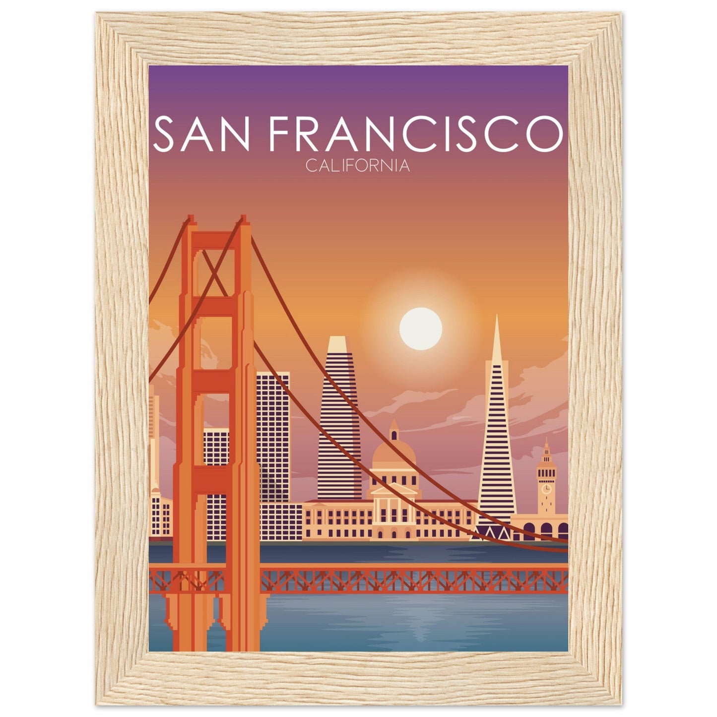 San Francisco Poster | San Francisco Wall Art | San Francisco Sunset Print