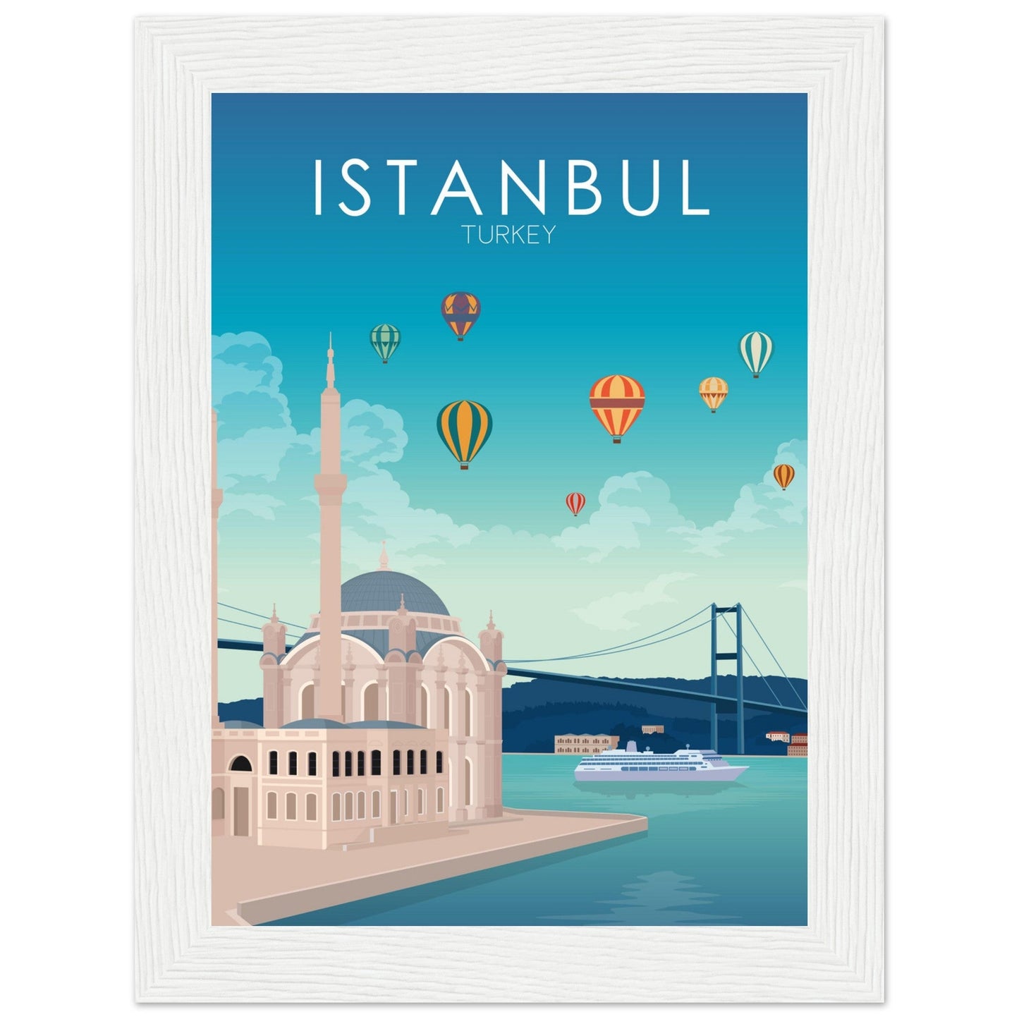 Istanbul Poster | Istanbul Wall Art | Istanbul Daytime Print