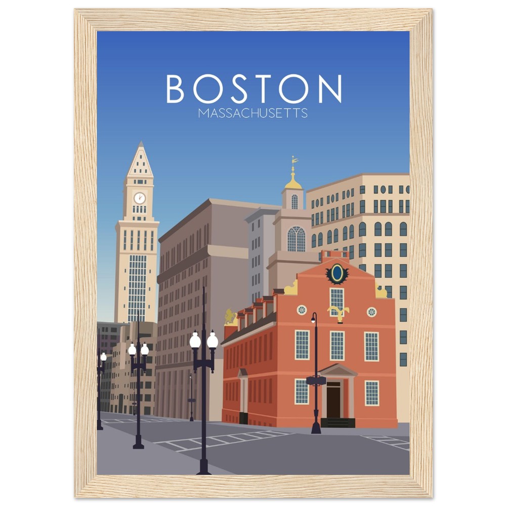 Boston Poster | Boston Wall Art | Boston Daytime Print
