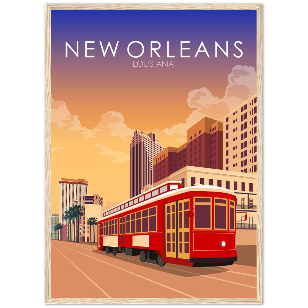 New Orleans Poster | New Orleans Wall Art | New Orleans Sunset Print