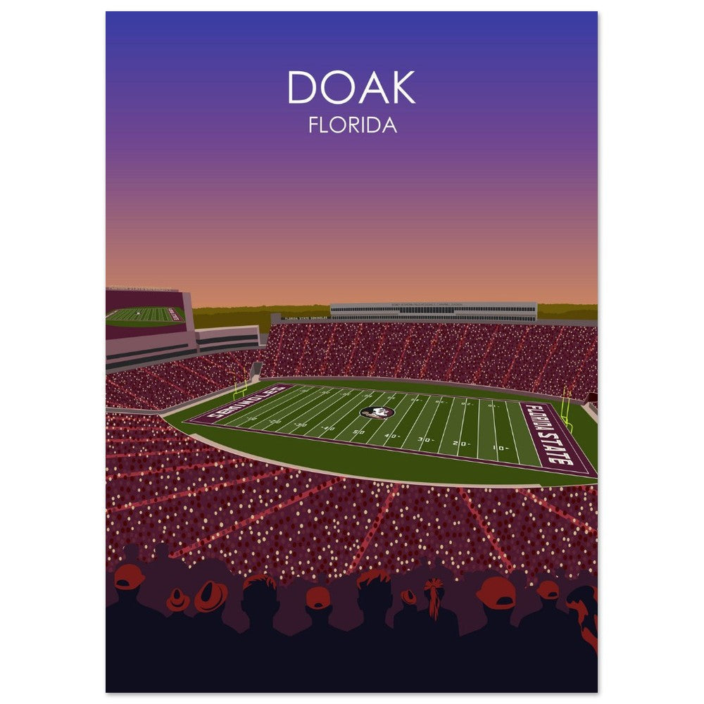 Doak Campbell Stadium Poster | Florida State University Football Stadium Print