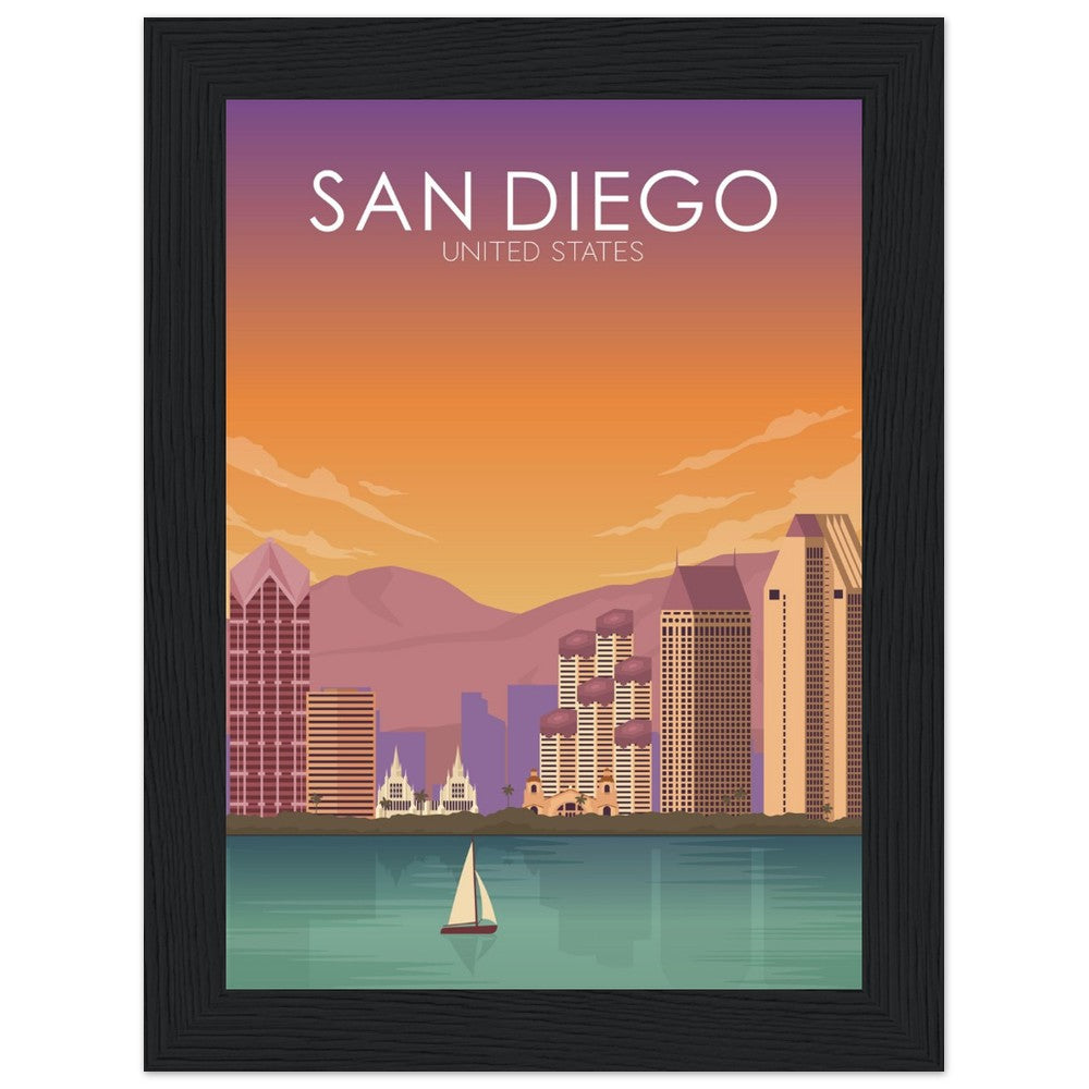 San Diego Poster | San Diego Wall Art | San Diego Sunset Print