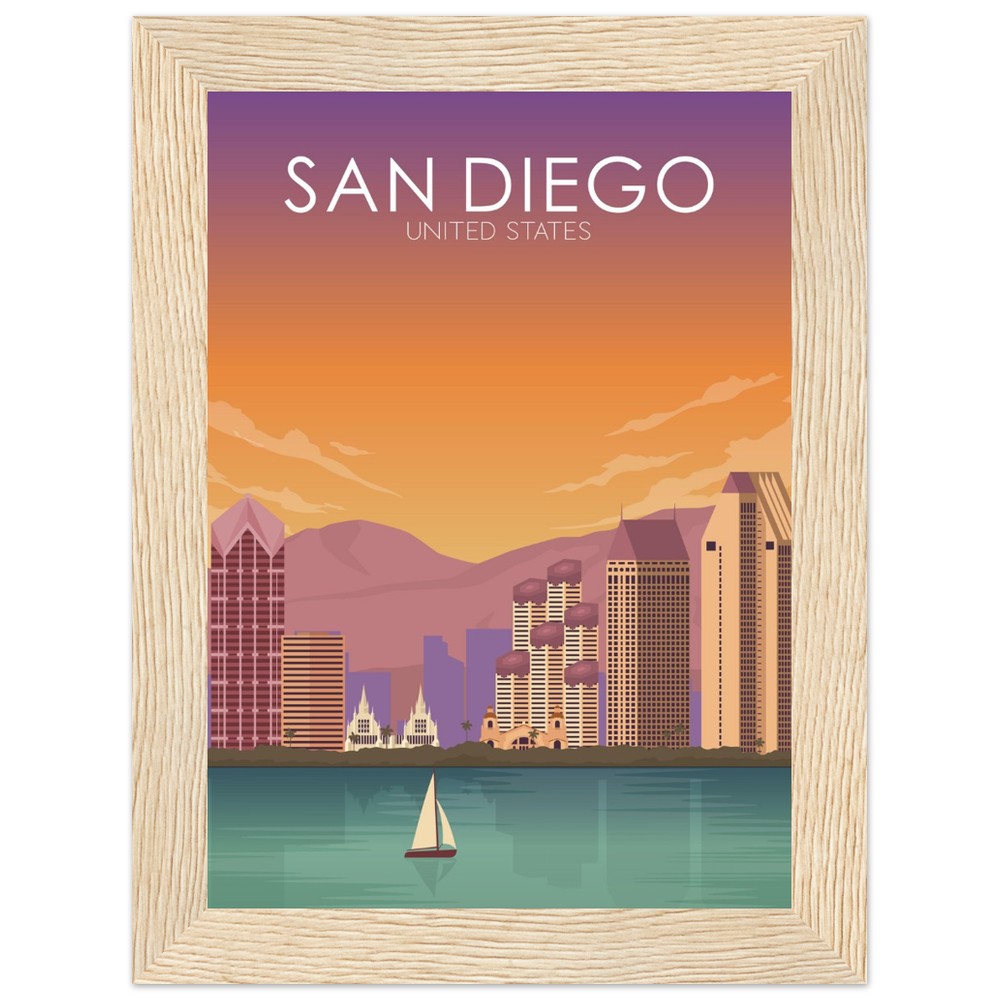 San Diego Poster | San Diego Wall Art | San Diego Sunset Print