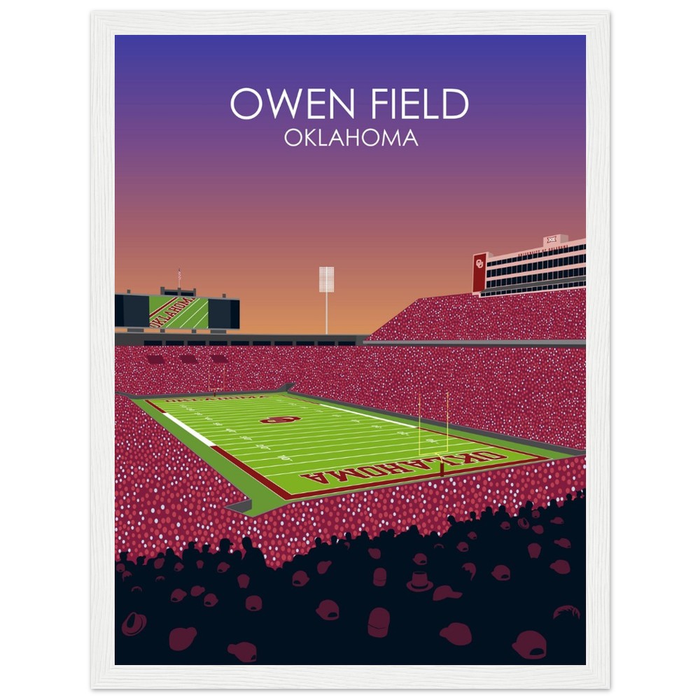 Owen Field - Gaylord Family - Oklahoma Memorial Stadium Print | University of Oklahoma Sooners College Football Stadium Print