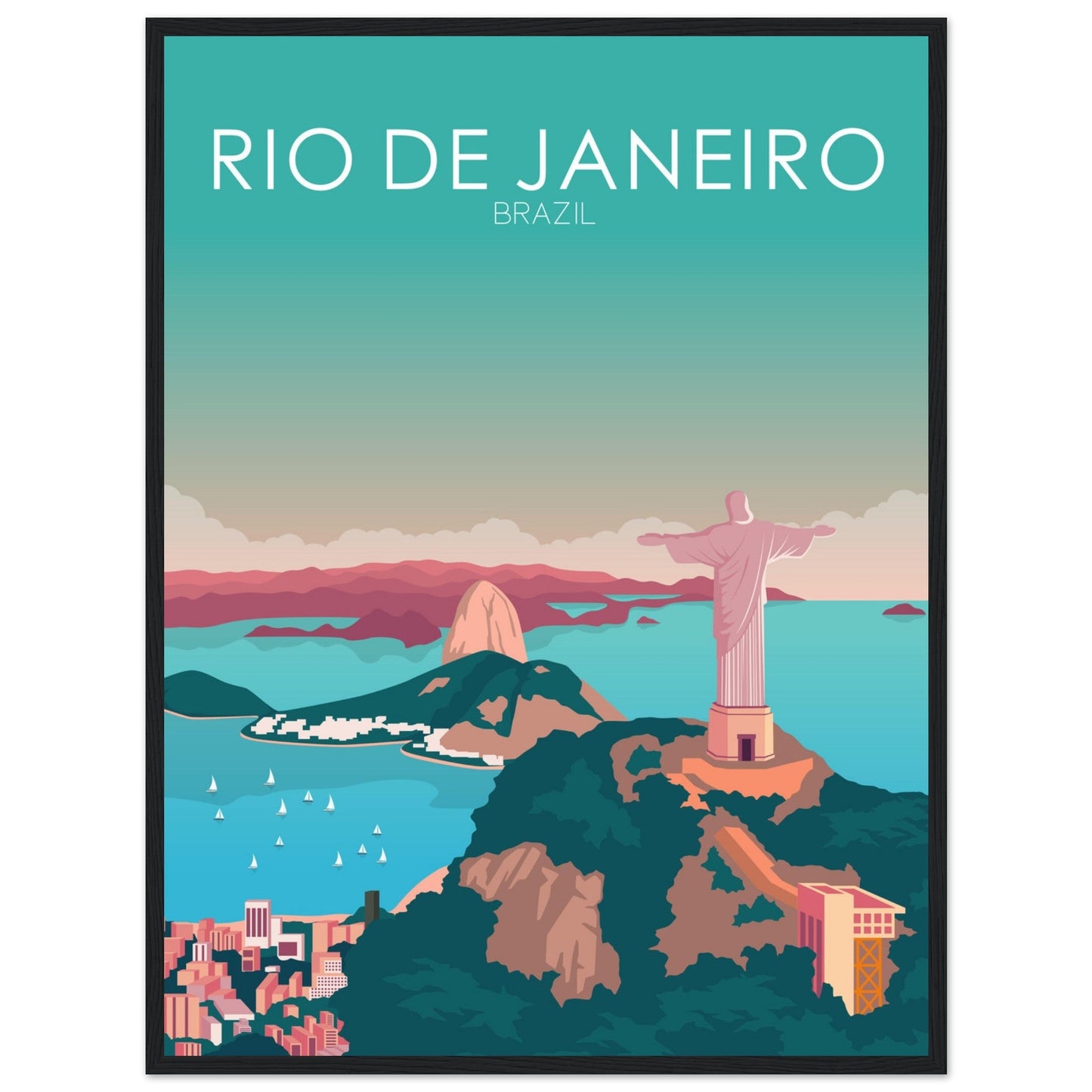 Rio De Janeiro Poster | Rio De Janeiro Wall Art | Rio De Janeiro Pastel Print