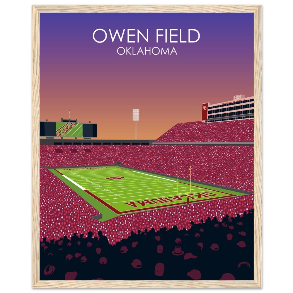 Owen Field - Gaylord Family - Oklahoma Memorial Stadium Print | University of Oklahoma Sooners College Football Stadium Print