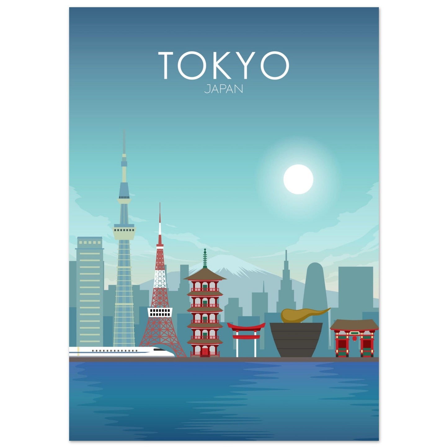Tokyo Poster | Tokyo Wall Art | Tokyo Daytime Print