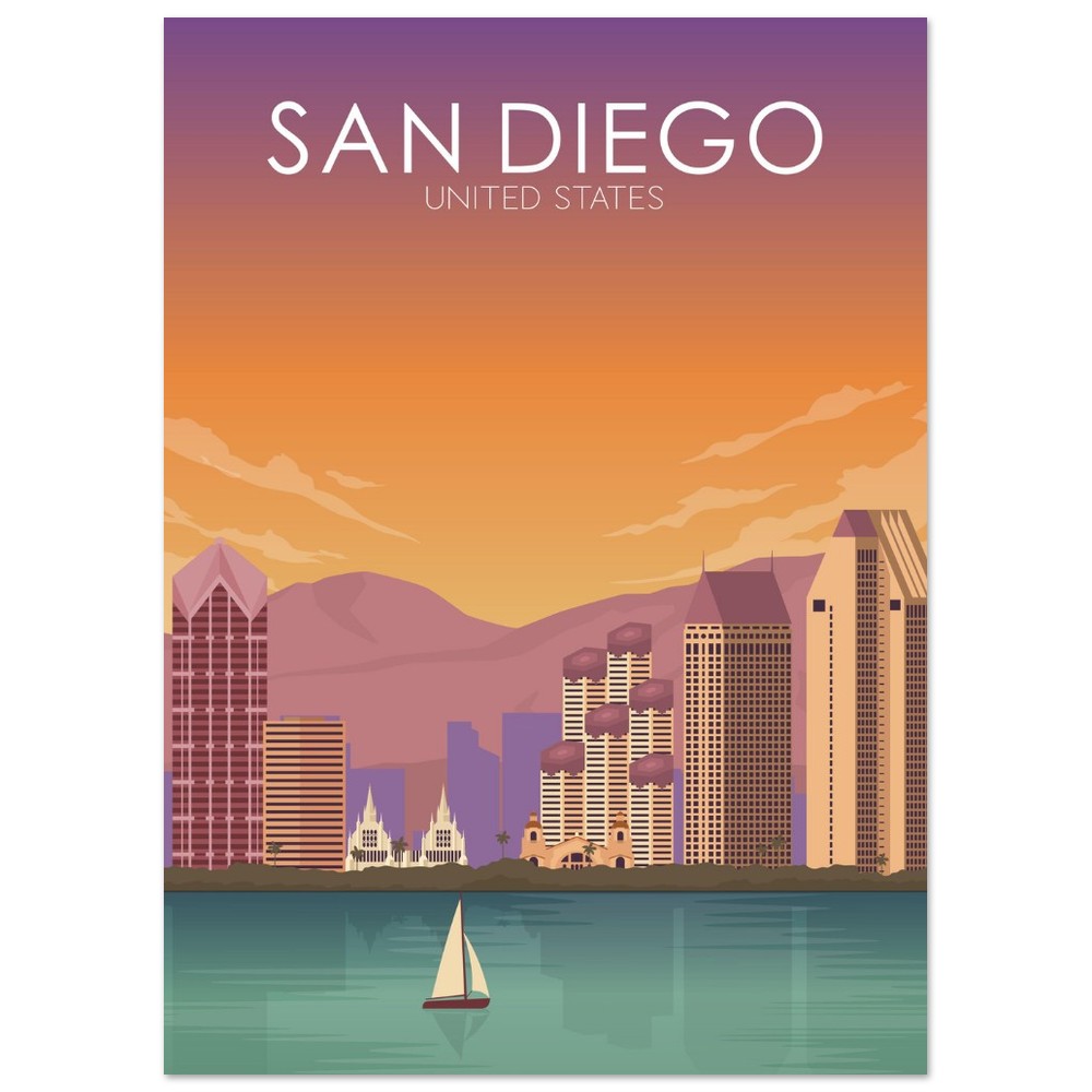 San Diego Poster | San Diego Wall Art | San Diego Sunset Print