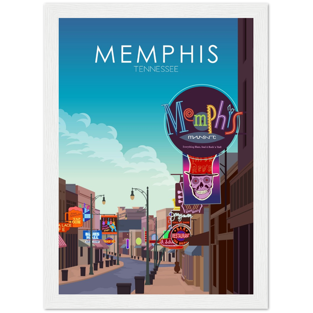 Memphis Poster | Memphis Wall Art | Memphis Daytime Print