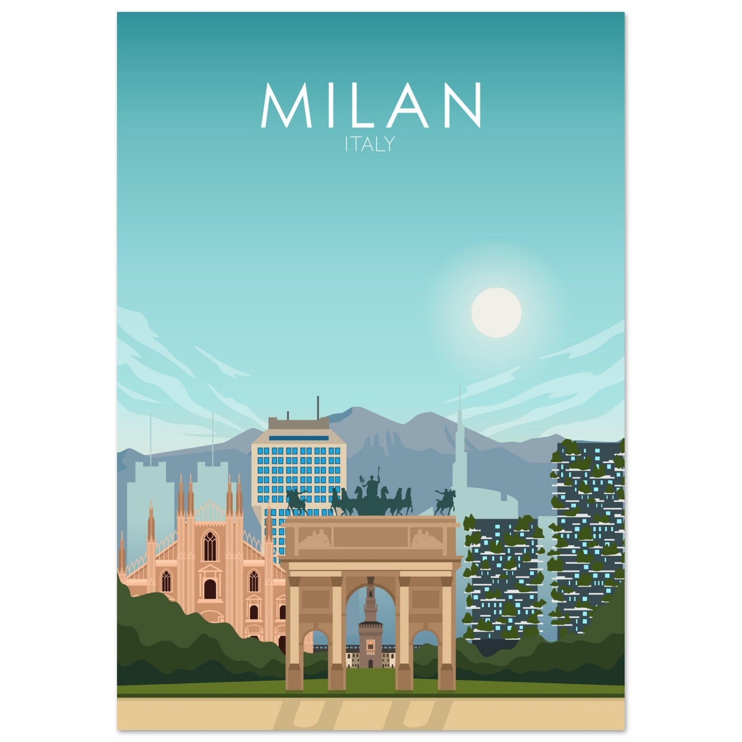 Milan Poster | Milan Wall Art | Milan Daytime Print