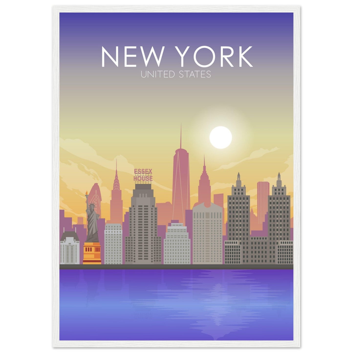 New York Poster | New York Wall Art | New York Sunset Print