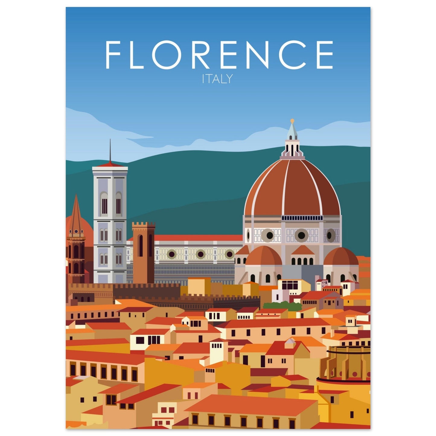 Florence Poster | Florence Wall Art | Florence Daytime Print