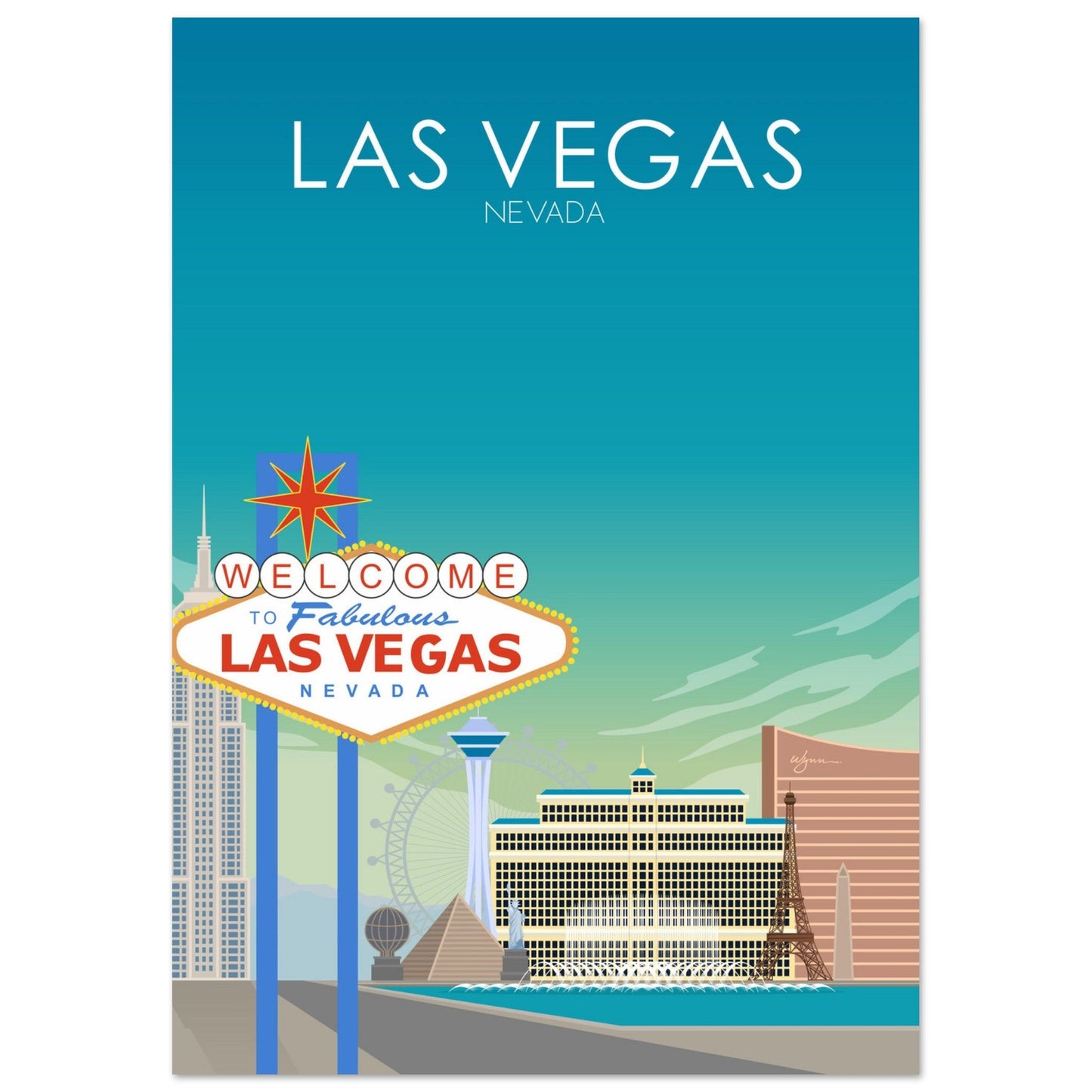 Las Vegas Poster | Las Vegas Wall Art | Las Vegas Daytime Print