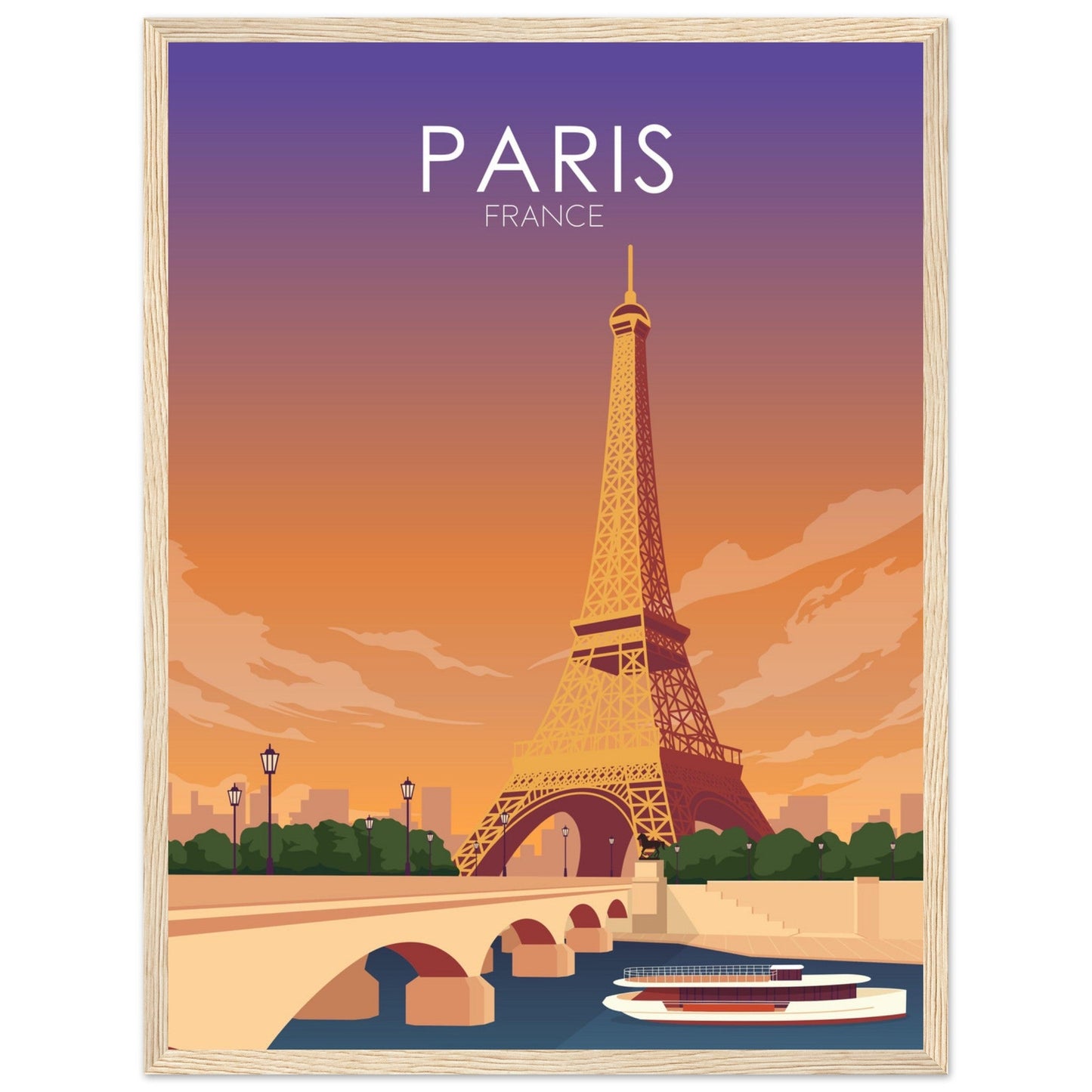 Paris Poster | Paris Wall Art | Paris Sunset Print