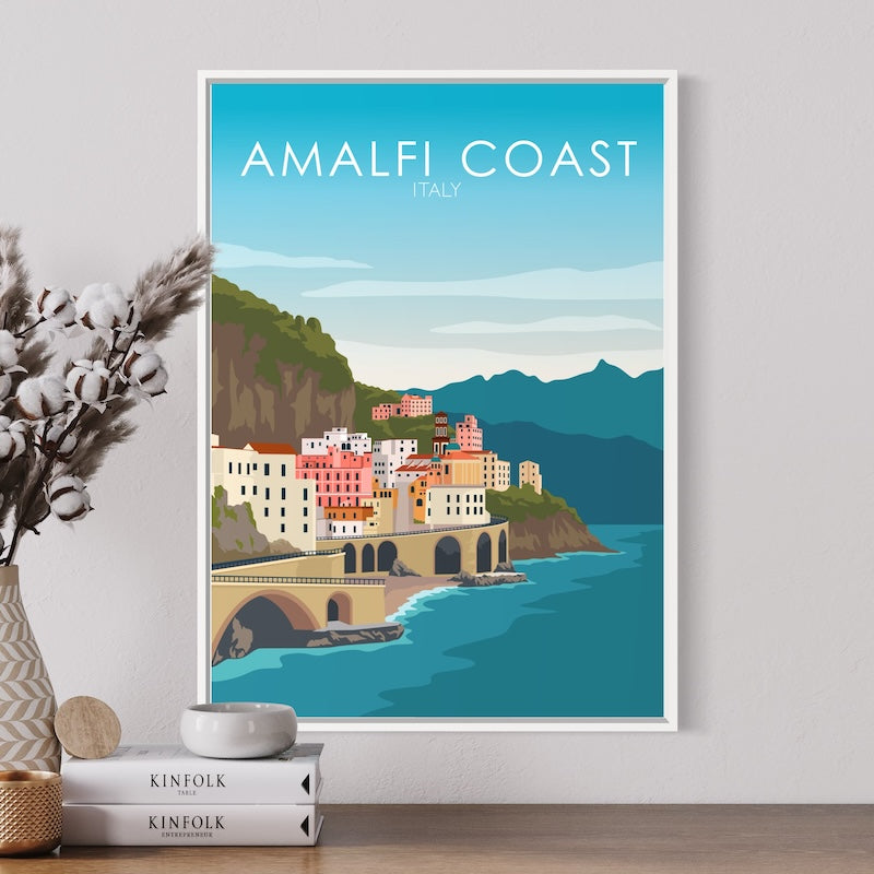 Amalfi Coast Daytime Poster | Amalfi Coast Daytime Print | Amalfi Coast Daytime Wall Art